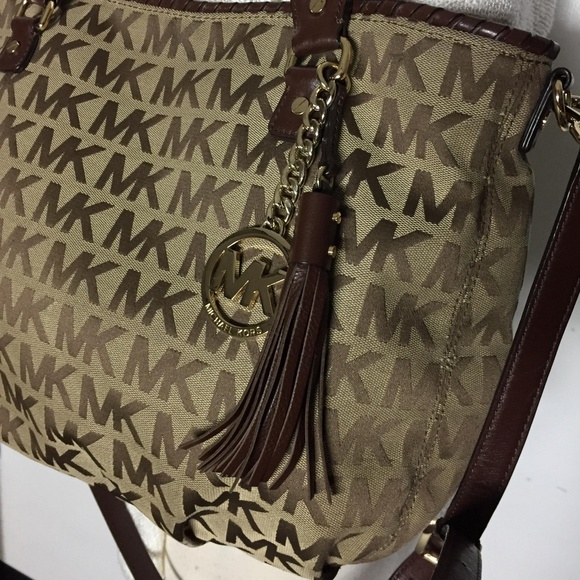 Michael Kors Monogram Hobo Handbag - Picture 2 of 8